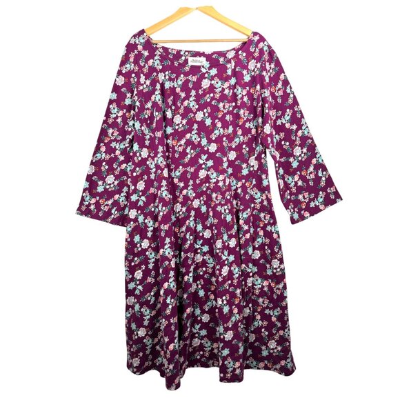 The Vermont Country store‎ floral 3/4 sleeve jersey knit dress sz 2X - Picture 1 of 8